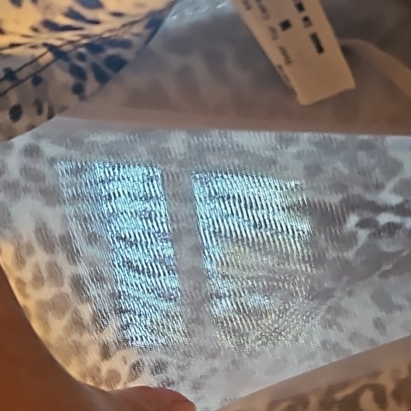 AB Studio black and white print blouse with ruffle accents - Picture 7 of 12